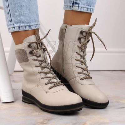 7. Comfortable insulated leather boots Rieker W RKR614, beige