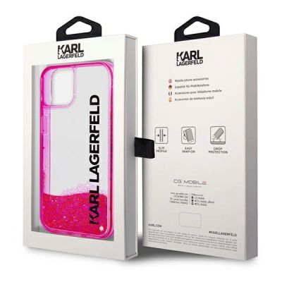 8. Karl Lagerfeld Liquid Glitter Elong Case for iPhone 14 Plus - Pink
