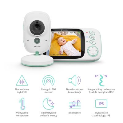 2. TrueLife NannyCam H32 Pro Baby Monitor