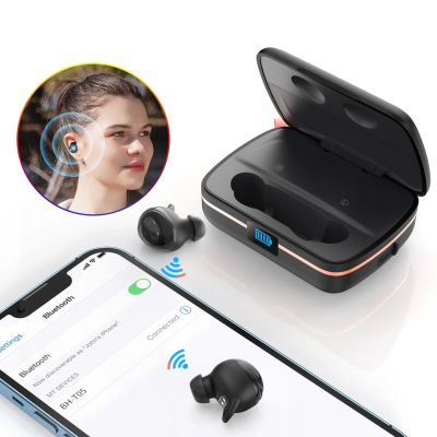 10. Choetech TWS wireless headphones waterproof with solar panel and built-in 2500mAh powerbank black (BH-T05)