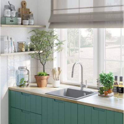 2. DEANTE EVORA BLACK SINGLE BOWL GRANITE SINK, ZQJ N103
