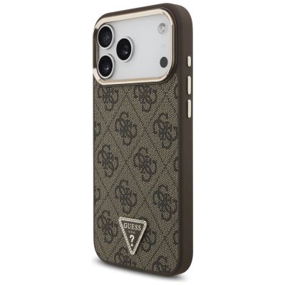 2. Guess 4G Triangle Logo MagSafe Case for iPhone 17 Pro Max / 18 Pro Max - Brown