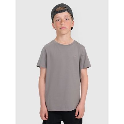 Boy's regular plain T-shirt 4F 4FJRAW25TTSHM3260-22S