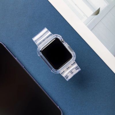 8. Silicone Band Strap Bracelet Case Strap Light Set for Apple Watch 44mm - Blue