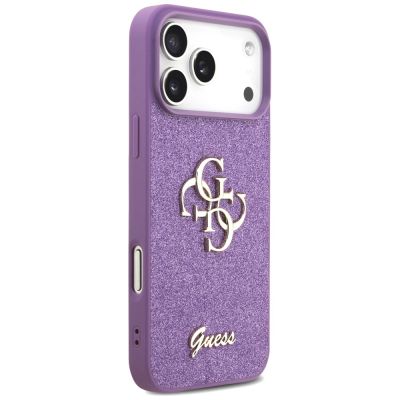 4. Guess Fixed Glitter Big 4G case for iPhone 17 Pro Max - purple