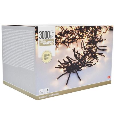 3. CHRISTMAS TREE LIGHTS LIGHT CHAIN 3000 LED TIMER WARM WHITE