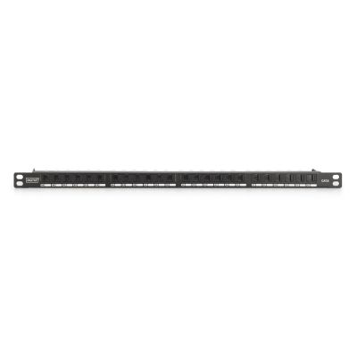 14. Digitus High-Density Patch Panel 19" 24 x RJ45, LSA horizontal, Cat. 6, unshielded, 0.5U, black, cable guide
