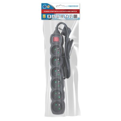 9. ESPERANZA POWER STRIP 6-SOCKET SWITCH 1.5M BLACK ELK217K