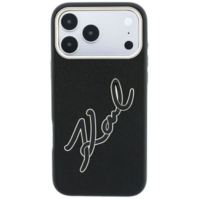 3. Karl Lagerfeld Smooth Big Resin Signature Logo Case for iPhone 18 Pro Max / 17 Pro Max - Black