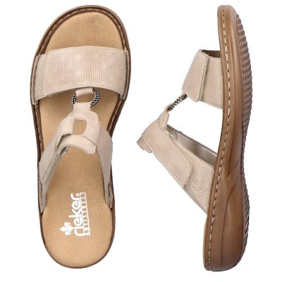 16. Comfortable Rieker W RKR681 beige flip-flops