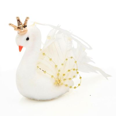 9. SWAN DECORATIVE HANGING BAUBLE 17CM GOLDEN WINGS