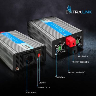 16. Extralink OPIP-1000W | Voltage converter | 12V - 230W, 1000W, pure sine