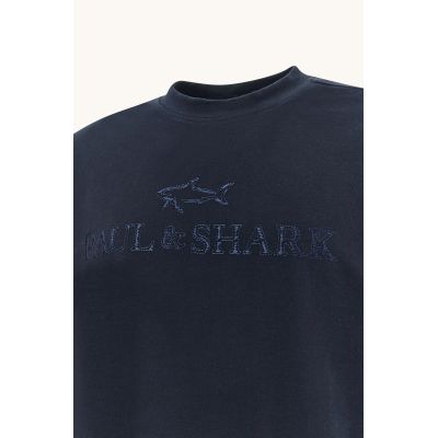 4. Paul&Shark men's cotton and lyocell sweatshirt, navy blue 26411803-50