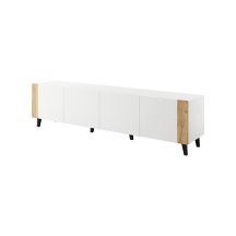 FARO TV cabinet 200x42x52 white matt + craft oak