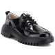 Women's grunge patent leather shoes in black Artiker 59C1128