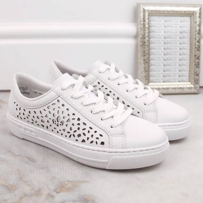 29. Rieker W RKR641 leather comfort shoes white