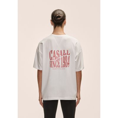 6. Casall Women's Oversized Cotton Blend Tee White