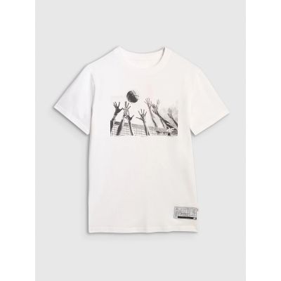 8. Men's regular t-shirt with volleyball print 4F 4FRAW25TTSHM3319-10S