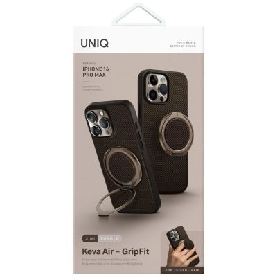 7. Uniq Keva Air Magclick Charging GripFit Case for iPhone 16 Pro Max - Brown