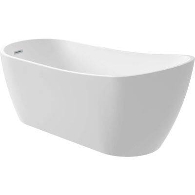 Freestanding asymmetrical acrylic bathtub - 170 cm