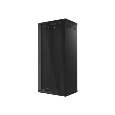 11. Lanberg WF01-6427-10B single-section cabinet (27U; 1300mm / 600mm / 450 mm; wall-mounted; Glass; 19''; black)