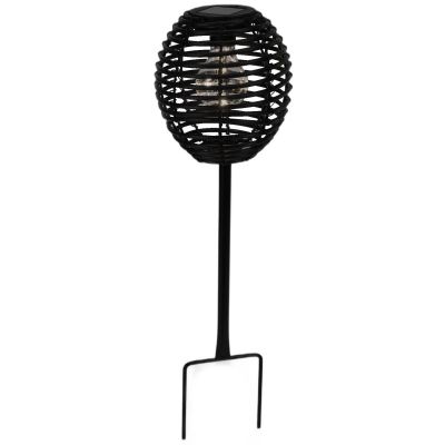 15. PROGARDEN BLACK RATTAN SOLAR BALL LAMP