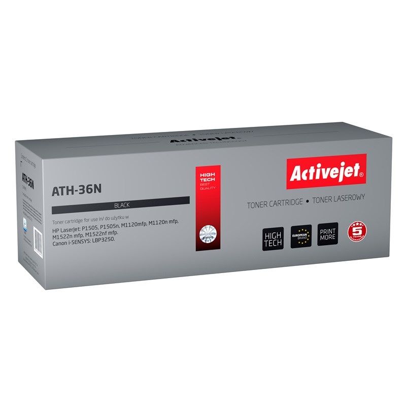 Activejet ATH-36N Toner (replaces HP 36A CB436A, Canon CRG-713; Supreme; 2000 pages; black)