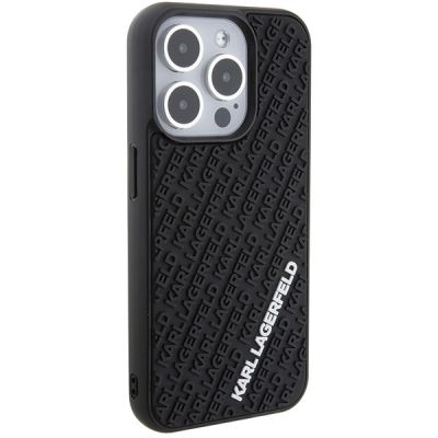 4. Karl Lagerfeld 3D Rubber Multi Logo case for iPhone 15 Pro - black