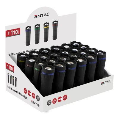 2. Entac EFL-ZOOM-PL Flashlight Black LED Hand Flashlight