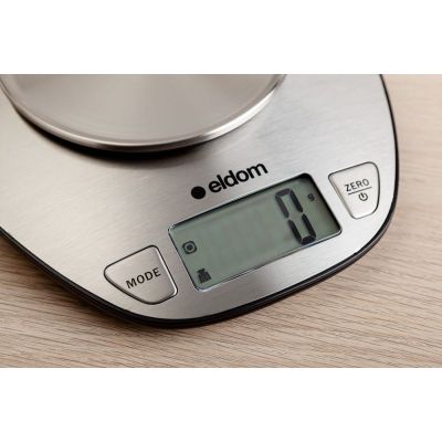 5. ELDOM ELECTRONIC KITCHEN SCALE WK320S RENA ACCURACY 1 G WEIGHT UP TO 5 KG LED DISPLAY STEEL WITH BOWL