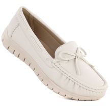 Women's cream moccasin shoes Sergio Leone MK093
