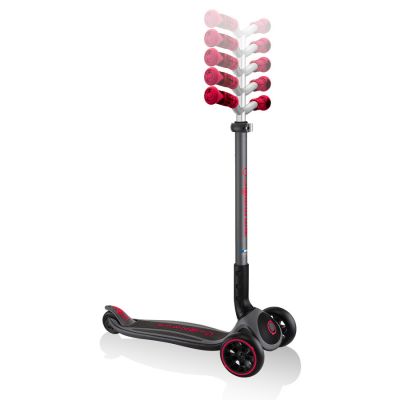 15. Globber Master Prime 3-Wheel Scooter / Black - New Red 664-102