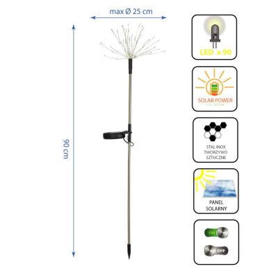 47. SOLAR LAMP DANDELION TREE FIREWORKS 80CM 90 LED