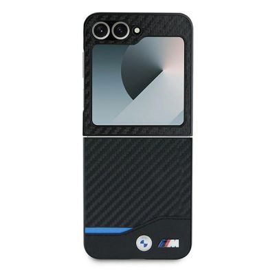 2. BMW Carbon Blue Line Case for Samsung Galaxy Z Flip 6 - Black