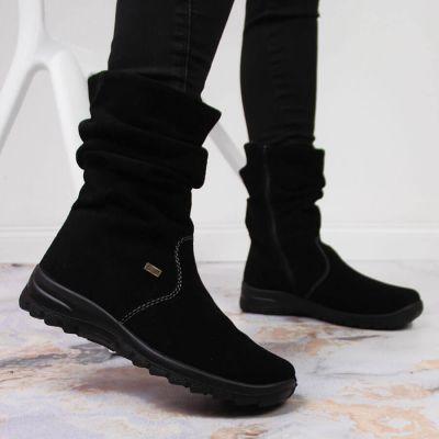 2. RIEKER W RKR130 insulated leather ankle boots