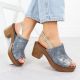 10. Women’s Denim Block-Heel Sandals with Gold-Tone Details M.Daszyński MR23126-7