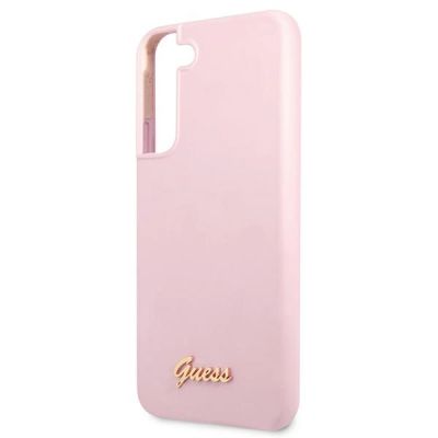 6. Guess GUHCS22MLSLMGLA S22+ S906 lavender/lavender hardcase Silicone Script Metal Logo