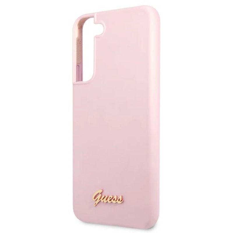 6. Guess GUHCS22MLSLMGLA S22+ S906 lavender/lavender hardcase Silicone Script Metal Logo