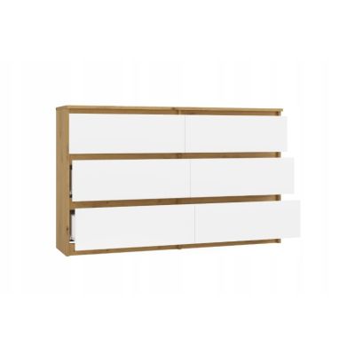 2. M6 MALWA CHEST OF DRAWERS 120CM 6 DRAWERS ART/WHITE SET