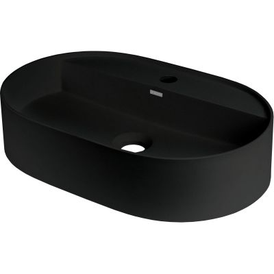 Granite countertop washbasin with island tap - oval
