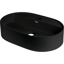 Granite countertop washbasin with island tap - oval