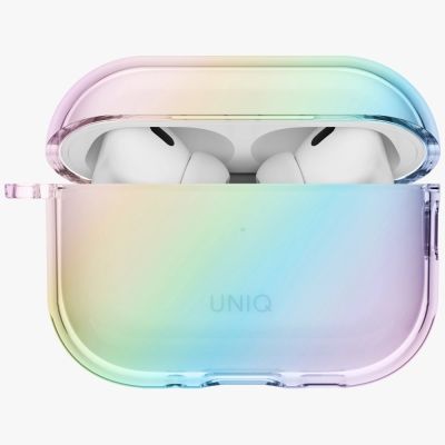 4. Uniq Iridescia Hang Case for AirPods Pro 3 - Transparent Multicolor