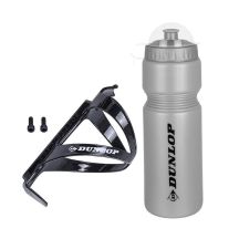DUNLOP 750ML BIKE BOTTLE WITH CAGE SILVER