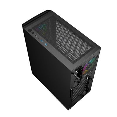 7. GEMBIRD FORNAX 400X MIDI-TOWER CASE (2X USB 3.0, 1X USB 2.0, HD AUDIO, GLASS SIDE PANEL, ARGB BACKLIGHT) BLACK