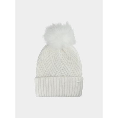 Girls' winter hat with pompom 4F Junior 4FJWAW24ACAPF419-12S