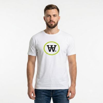 3. Wood Wood Ace T-shirt White/Green Print - 10135701-2222-18