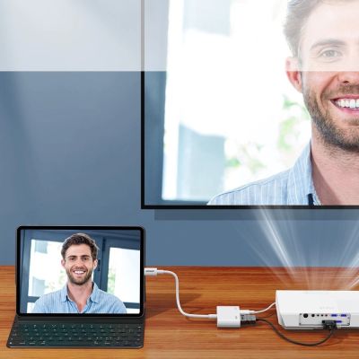 6. Joyroom S-H141 Lightning (male) - HDMI FullHD 1080p 60Hz (female) / Lightning (female) adapter - white