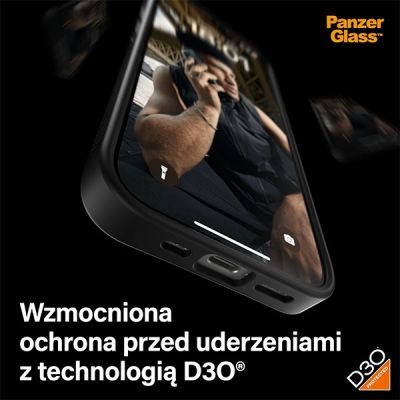 7. Military Grade Certified PanzerGlass ClearCase iPhone 15 Pro Case - Transparent & Black