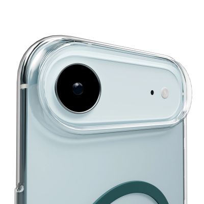 6. Puro Lite Mag TPU+PC Case Compatible with MagSafe for iPhone 17 Air - Transparent with Turquoise Ring