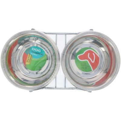 12. DOG AND CAT BOWL STAINLESS STEEL 2x550ML
